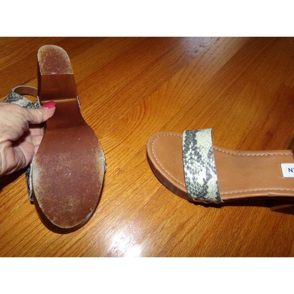 Steve Madden Luna retro‎ wooden look sole platform sandals 7 EUC - Picture 6 of 7